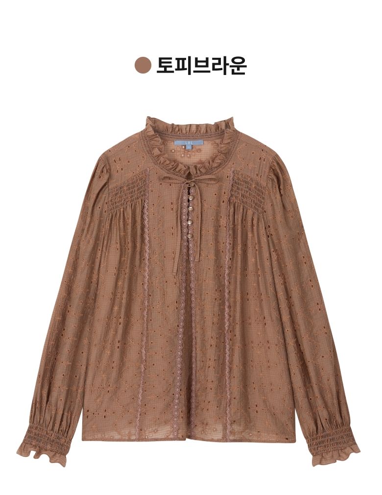 26FW NEW 에뚜왈 플로럴 자수 블라우스